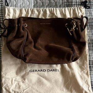 Gerard Darel Chocolate Brown Suede Shoulder Bag